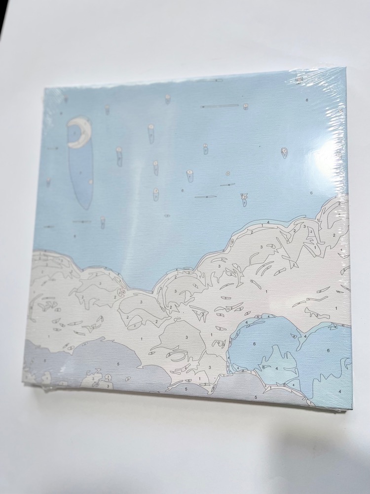 بوم نقاشی آبرنگی بر اساس شماره 30×30 به همراه رنگ، قلممو و آویز دیواری