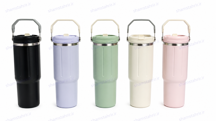 تراول ماگ نی دار GoPop ظرفیت 900 میلی لیتر استیل 304 دوجداره مناسب نوشیدنی گرم و سرد